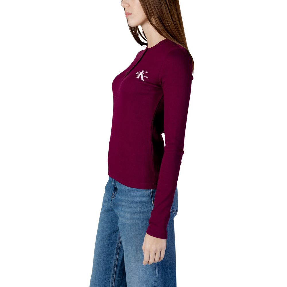 Bordeaux Cotton Long Sleeve T-Shirt