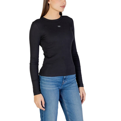 Black Cotton Long Sleeve T-Shirt