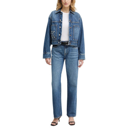 Blue Cotton Mom Jeans