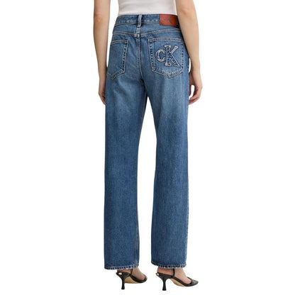 Blue Cotton Mom Jeans