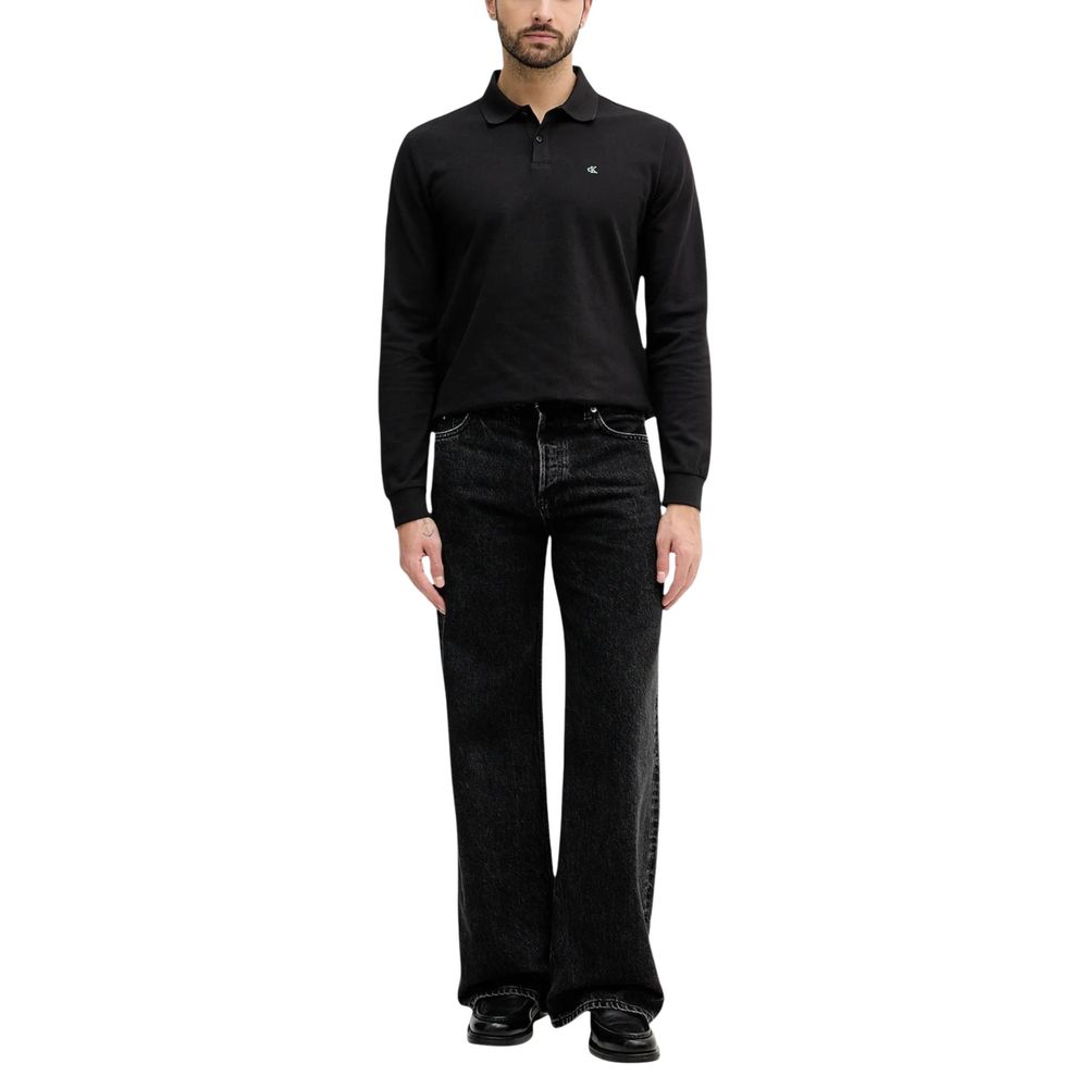 Black Cotton Long Sleeve T-Shirt