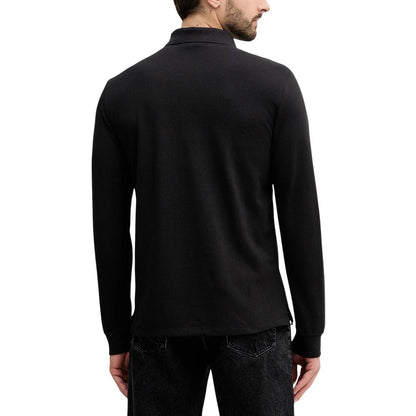 Black Cotton Long Sleeve T-Shirt