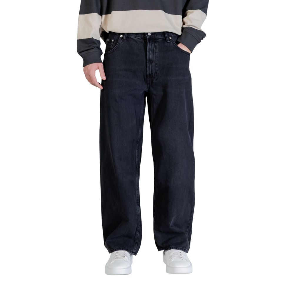 Black Cotton Relaxed Fit Jeans