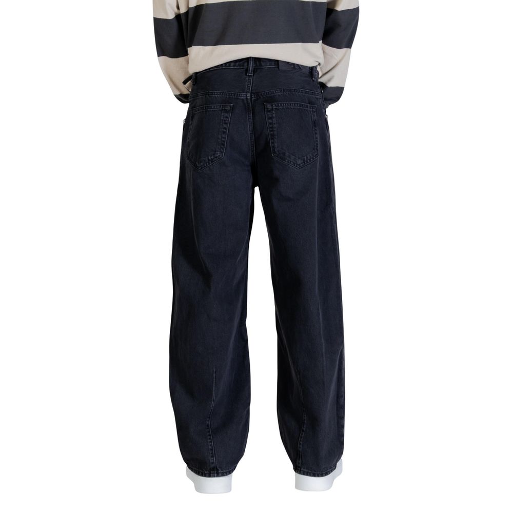 Black Cotton Relaxed Fit Jeans