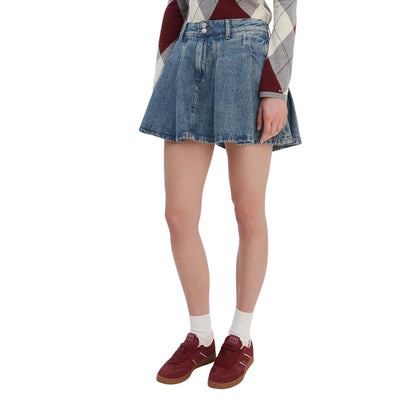Blue Recycled Cotton Mini Skirt