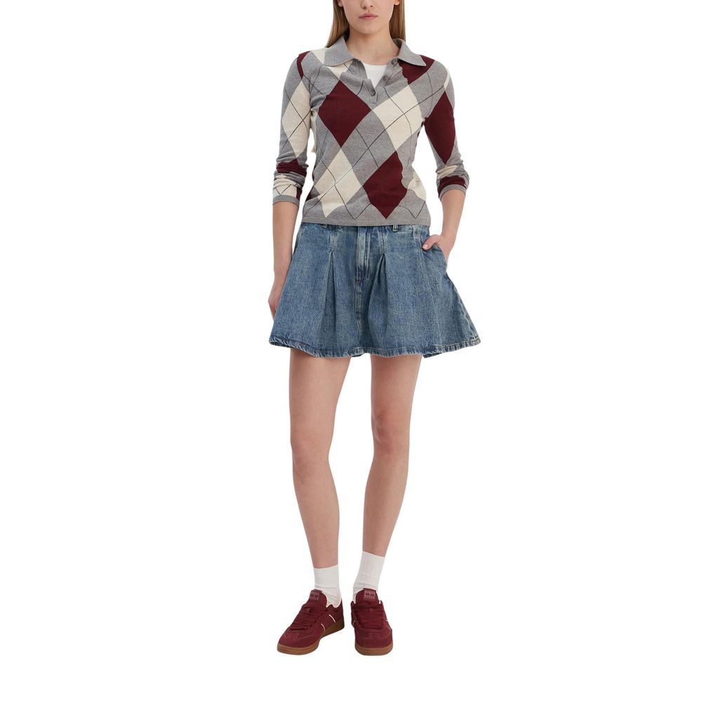 Blue Recycled Cotton Mini Skirt