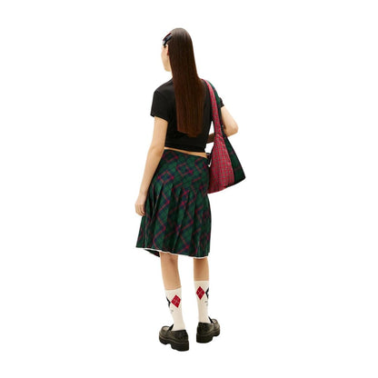 Bicolor Cotton Mini Skirt