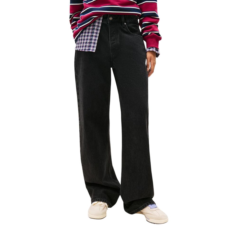 Black Recycled Cotton Bootcut Jeans