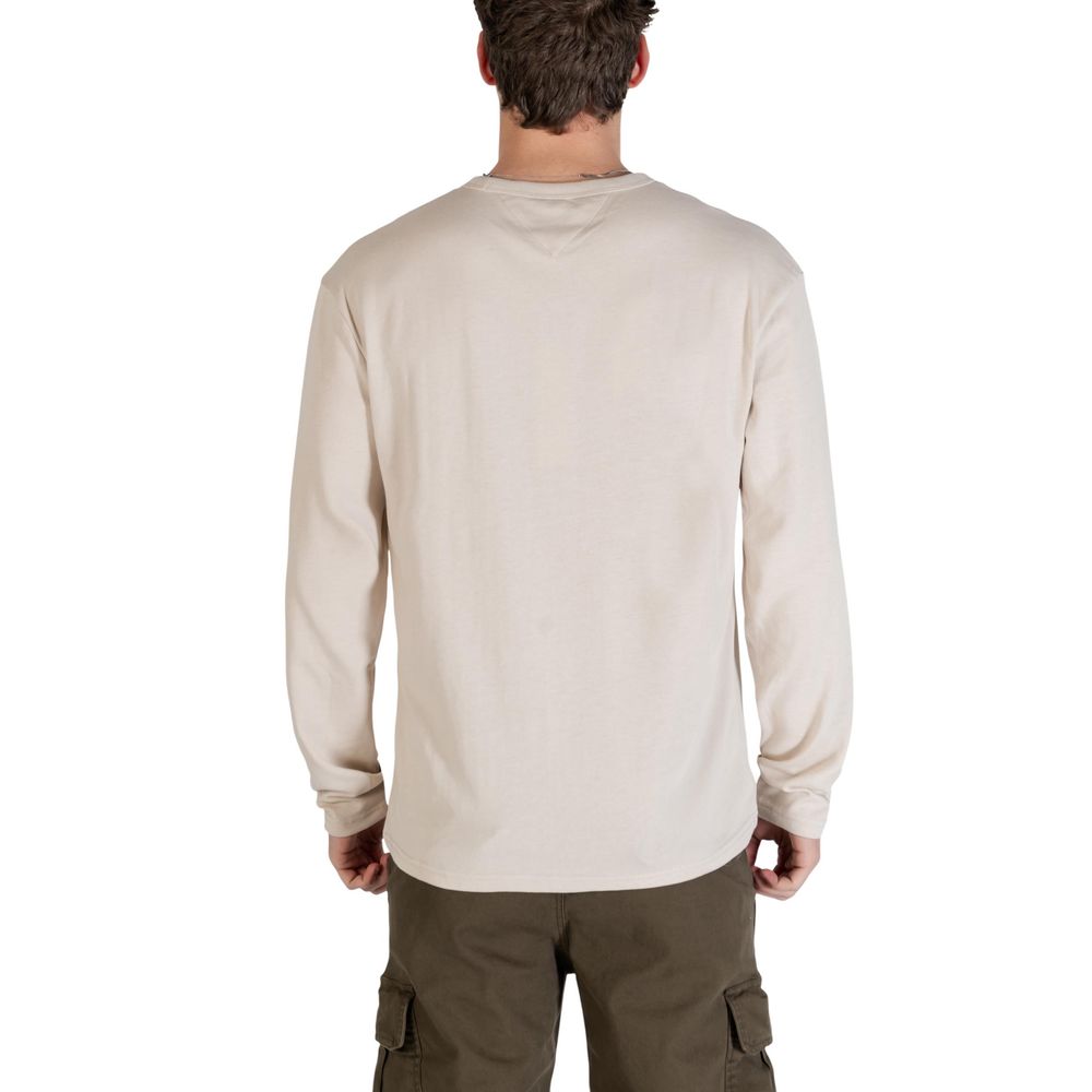 Beige Recycled Cotton Long Sleeve T-Shirt