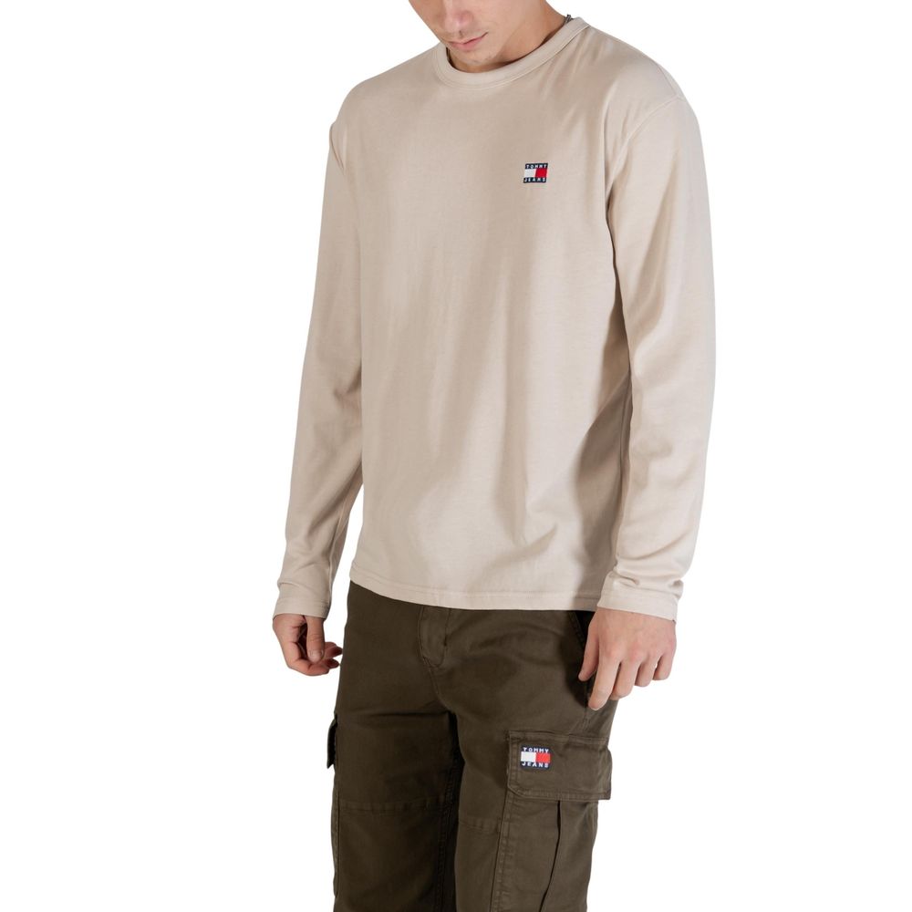 Beige Recycled Cotton Long Sleeve T-Shirt