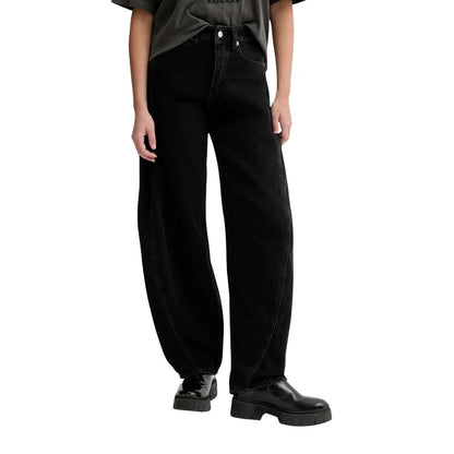 Black Recycled Cotton Bootcut Jeans