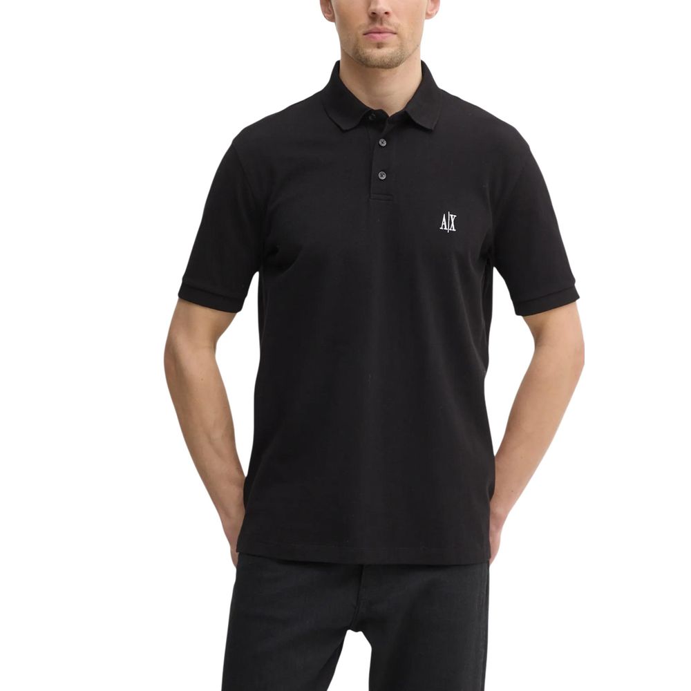 Black Cotton Polo Shirt