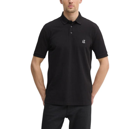 Black Cotton Polo Shirt
