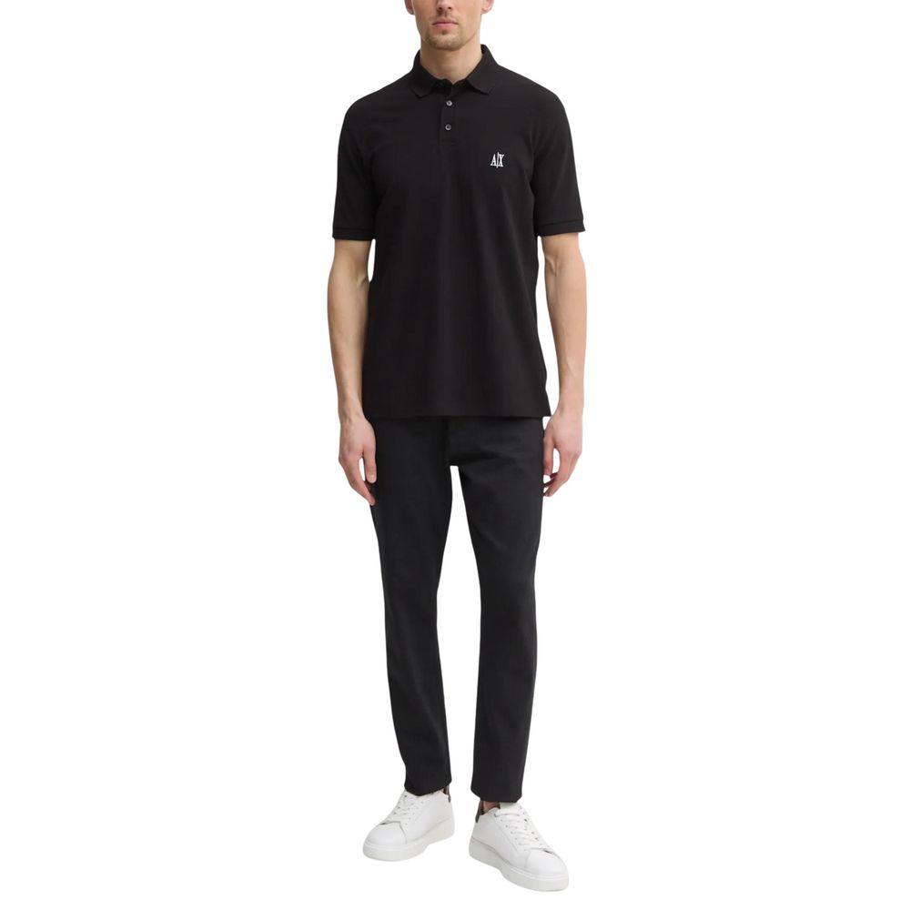 Black Cotton Polo Shirt