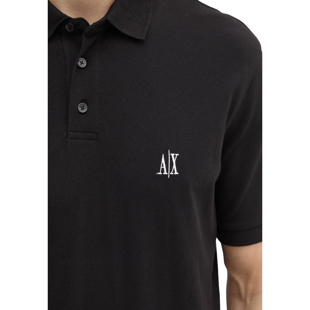 Black Cotton Polo Shirt