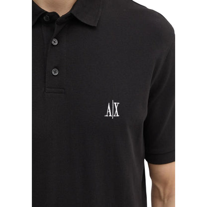 Black Cotton Polo Shirt