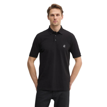 Black Cotton Polo Shirt
