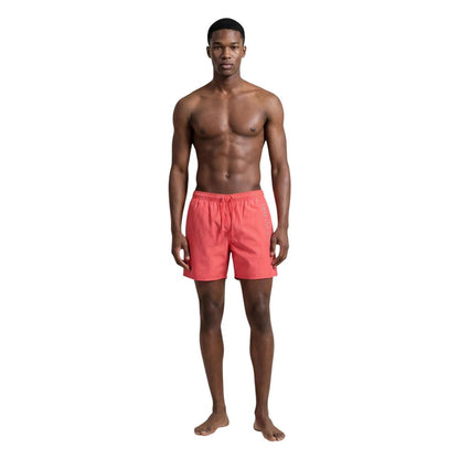 Orange Polyester Swim Shorts
