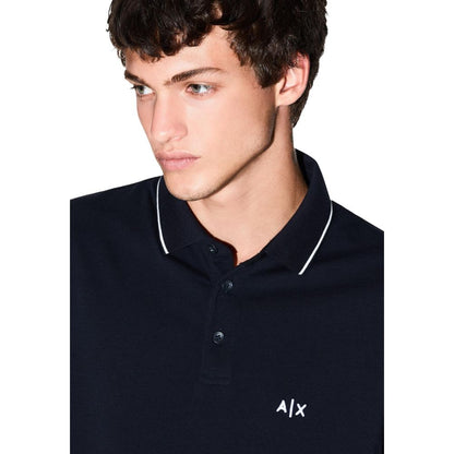 Blue Cotton Polo Shirt
