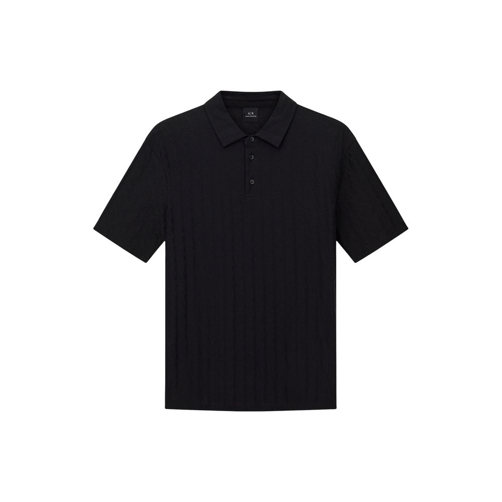 Black Cotton Polo Shirt