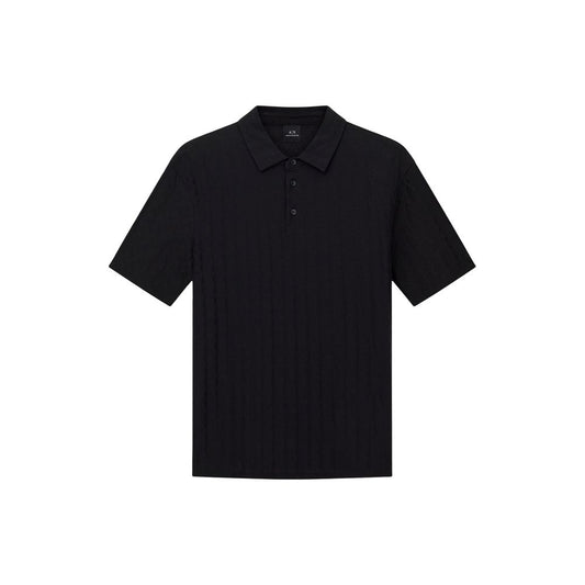 Black Cotton Polo Shirt