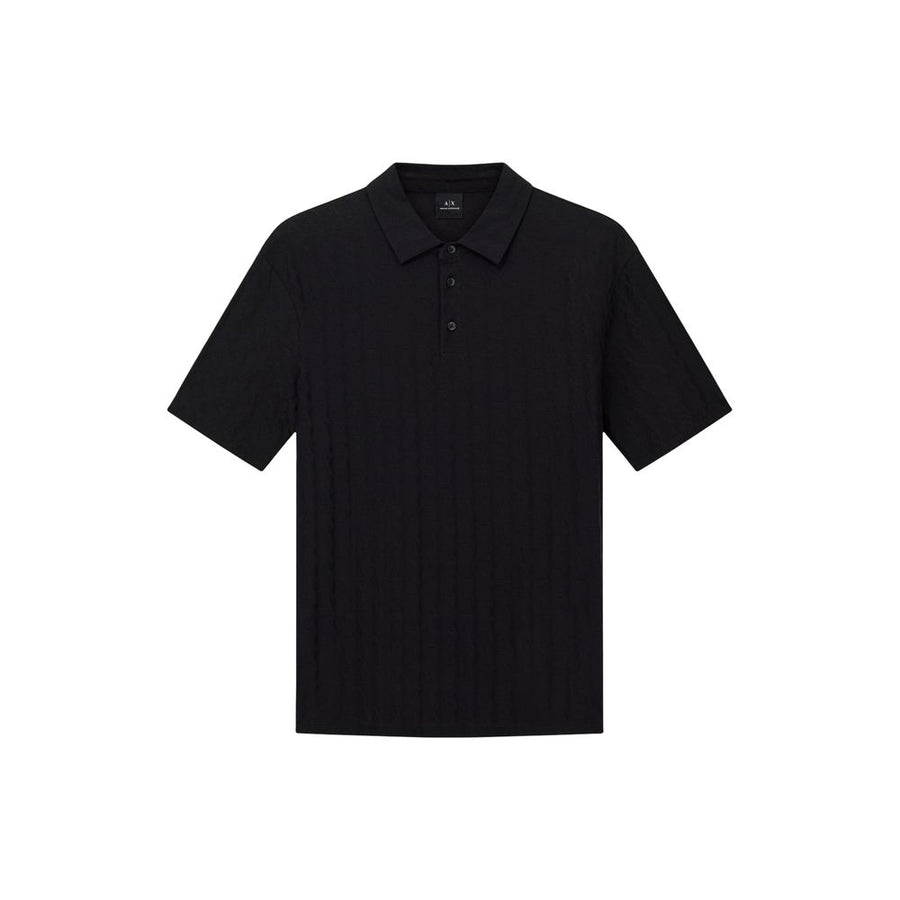 Black Cotton Polo Shirt