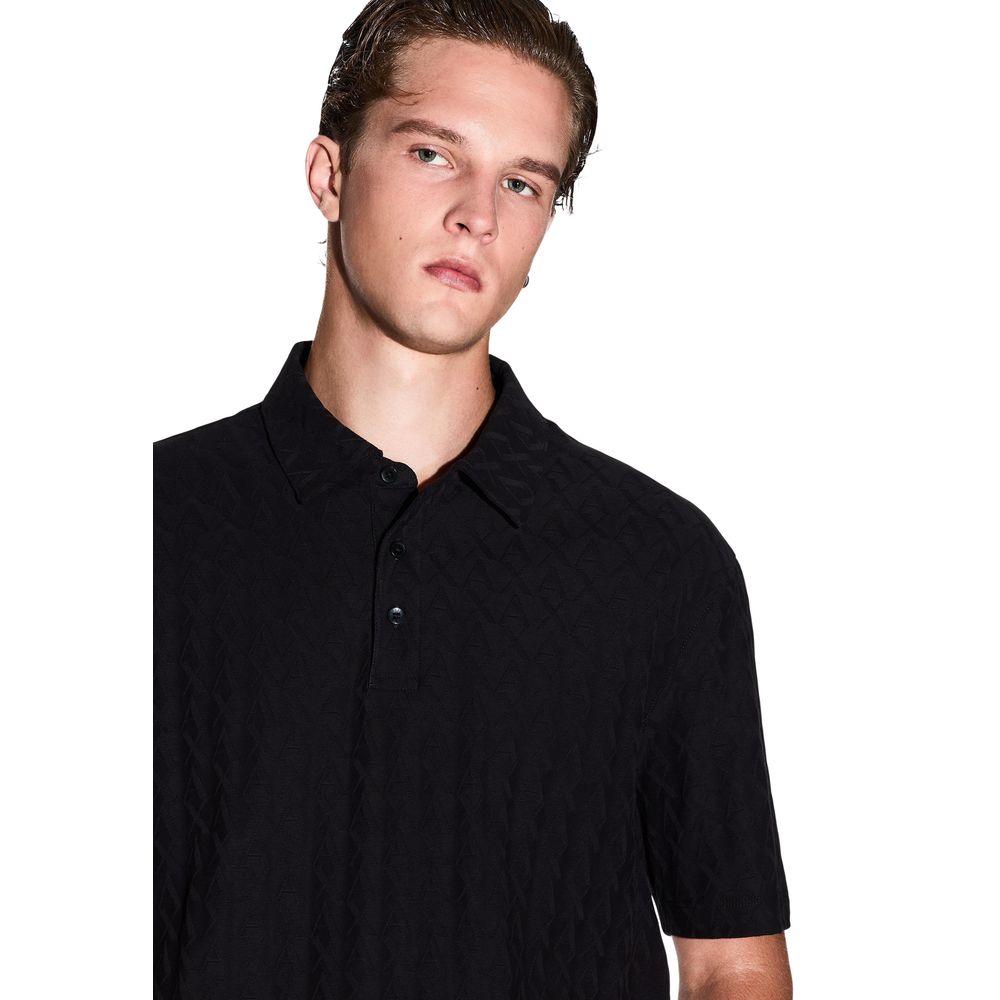Black Cotton Polo Shirt