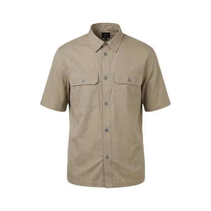 Beige Cotton Shortsleeve Shirt