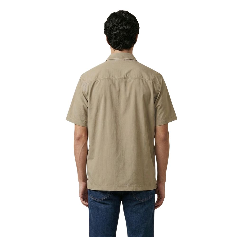 Beige Cotton Shortsleeve Shirt
