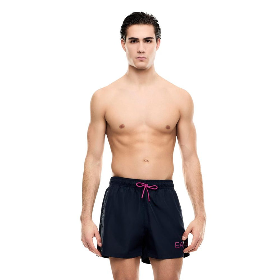 Blue Polyester Swim Shorts