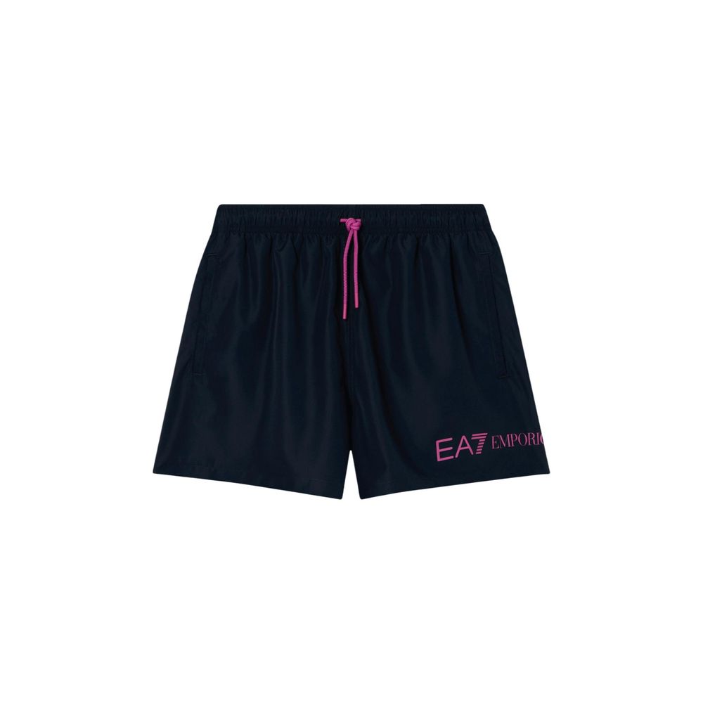Blue Polyester Swim Shorts