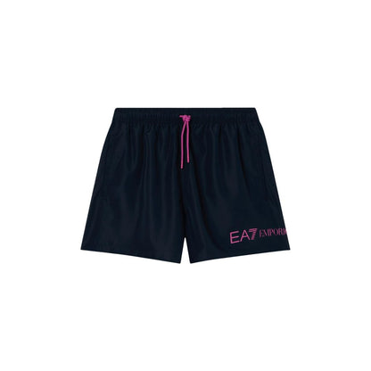 Blue Polyester Swim Shorts