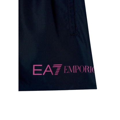 Blue Polyester Swim Shorts