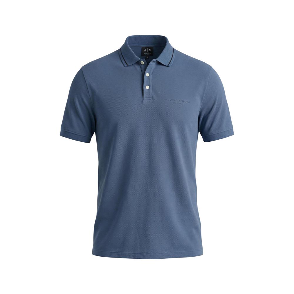 Blue Cotton Polo Shirt