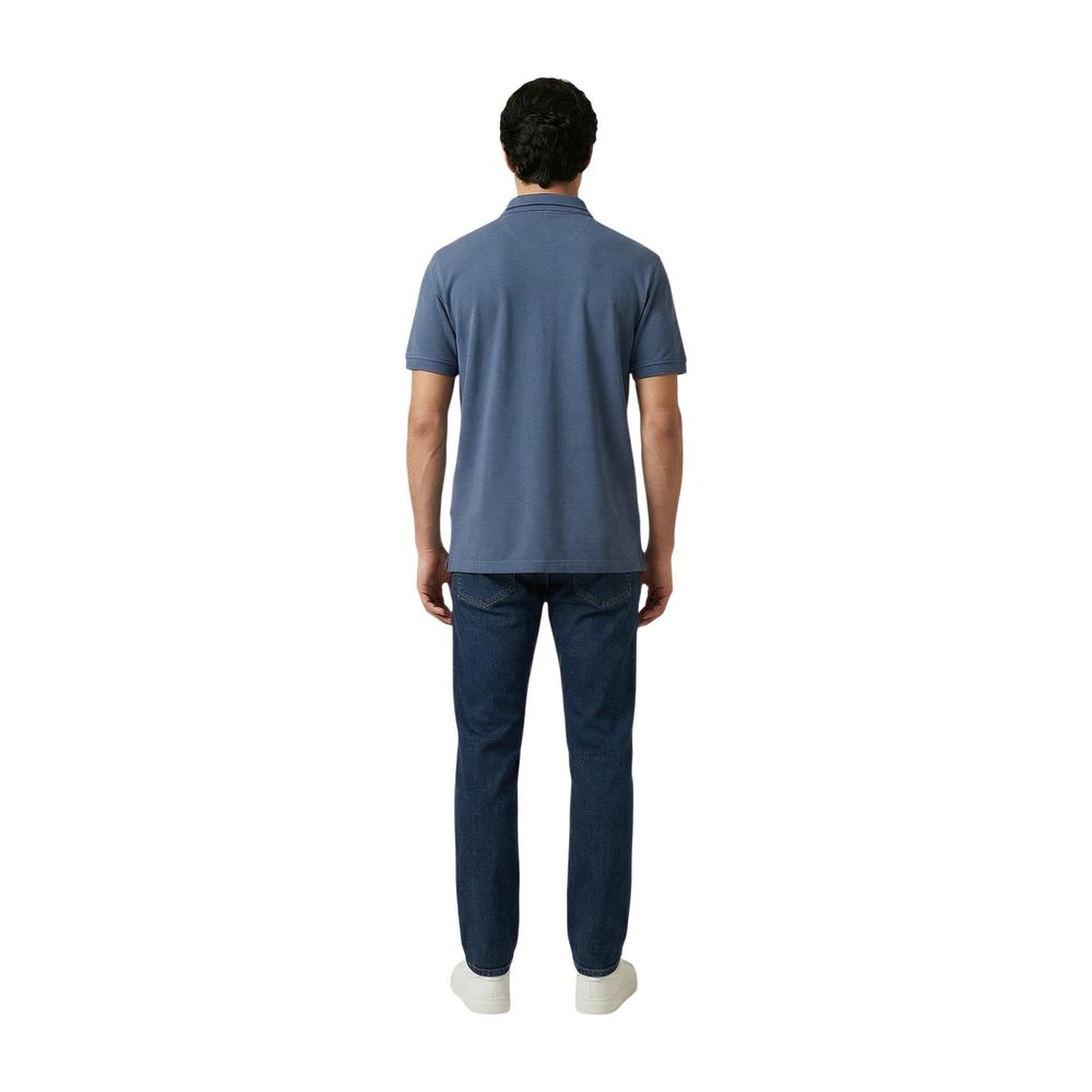 Blue Cotton Polo Shirt