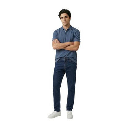 Blue Cotton Polo Shirt