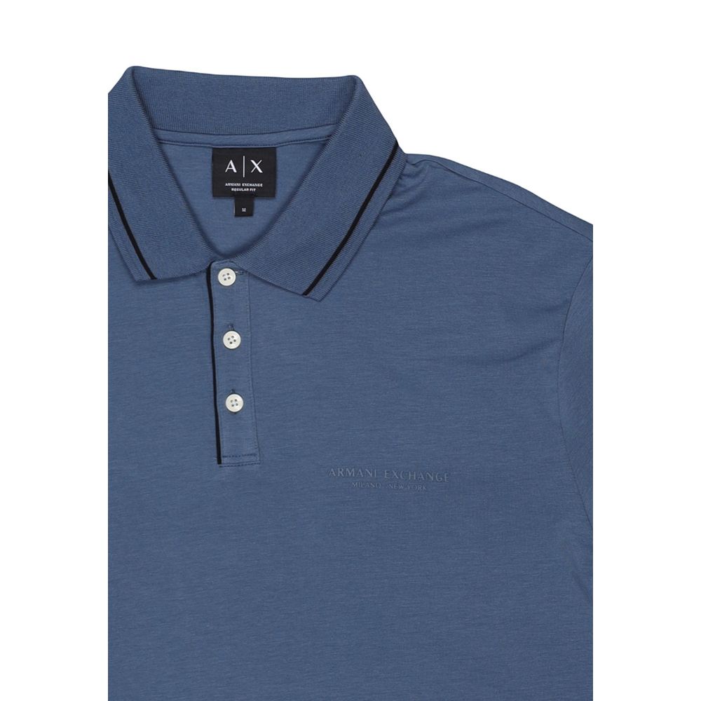 Blue Cotton Polo Shirt