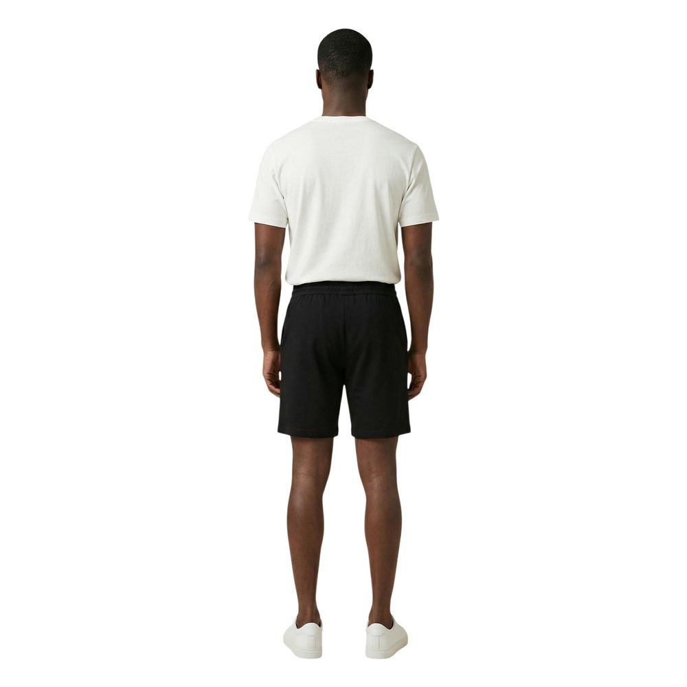 Black Cotton Bermuda Shorts