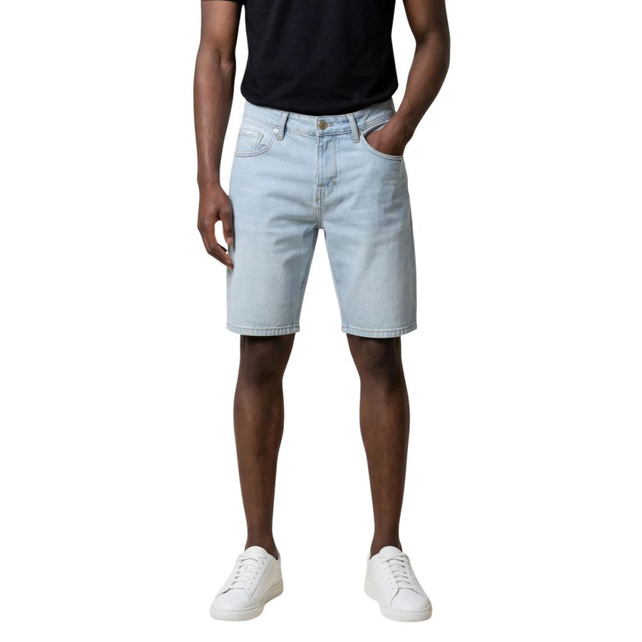 Light Blue Cotton Bermuda Shorts