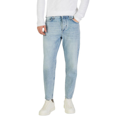 Light Blue Cotton Relaxed Fit Jeans