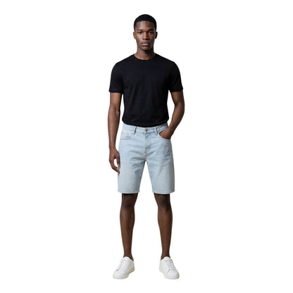 Light Blue Cotton Bermuda Shorts