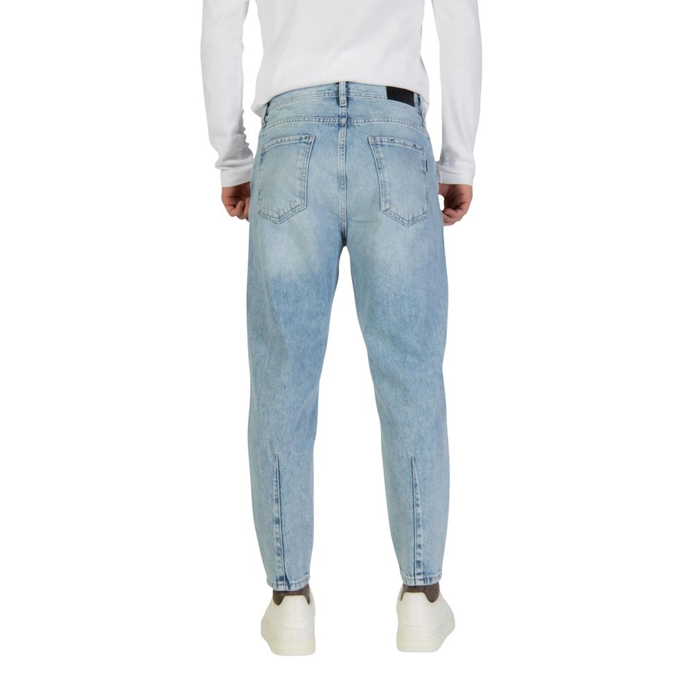 Light Blue Cotton Relaxed Fit Jeans