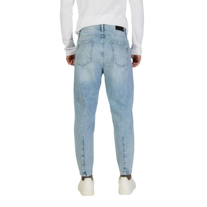 Light Blue Cotton Relaxed Fit Jeans