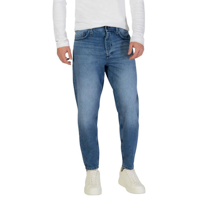 Blue Cotton Relaxed Fit Jeans