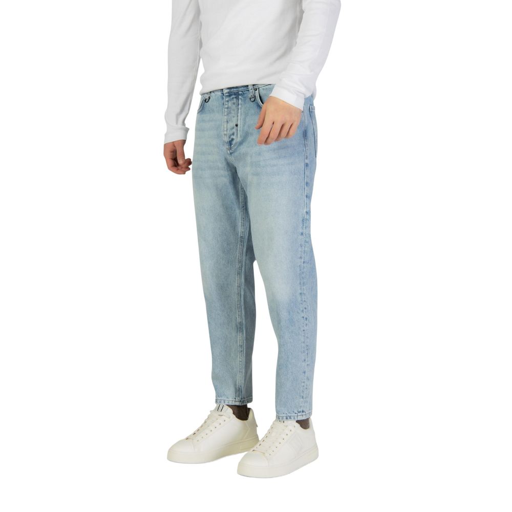 Light Blue Cotton Relaxed Fit Jeans