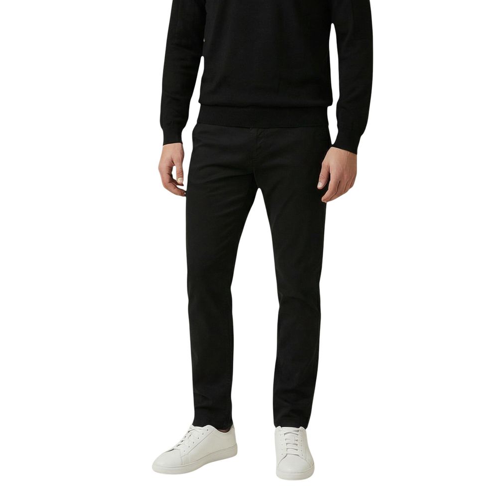 Black Cotton Skinny Pants