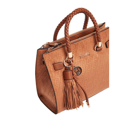 Beige Polyester Handbag