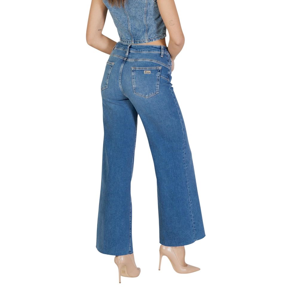 Blue Cotton Bootcut Jeans