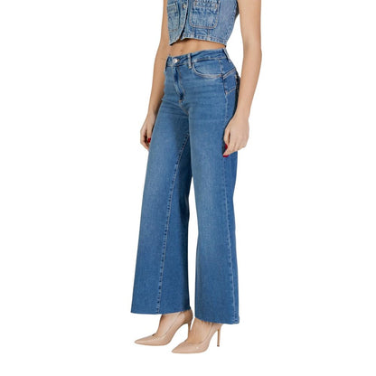 Blue Cotton Bootcut Jeans