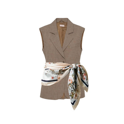 Beige Viscose Waistcoat